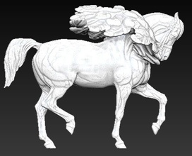 king pegasus horse horn mane tail filly magic cartoon pony fantasy equine grace creature horned mammal myth legend mare hoof fly art sculptures 3d print model - Mito3D