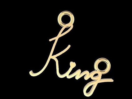 king pendant stl file jewellery jewelry printable jewel engagement 3d cad prototype gold sterling letters pendants 3d print model - Mito3D