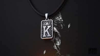 king pendant jewelry gold silver printing wax milling stereolithography luxury design jewellery printable style fashion print sterling pendants 3d print model - Mito3D