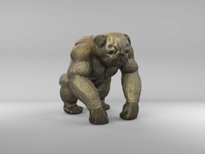 rey doguillo pugorilla escultura arte mamífero mono gorila perro triturar ciencia ficción áfrica figura naturaleza figurilla fantasía kong cráneo isla juegos juguetes 3d print model - Mito3D