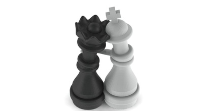 re regina amore di scacchi queen art deco stampabile casa arredamento 3d print model - Mito3D
