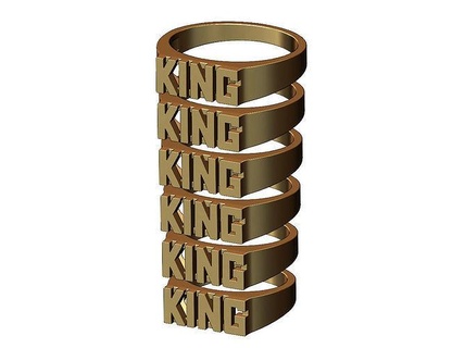 Rey rectangular anillo sello joyería joya imprimible oro plata libra esterlina hombres menring Moda lujo clásico estilo hip hop costoso anillos 3d print model - Mito3D