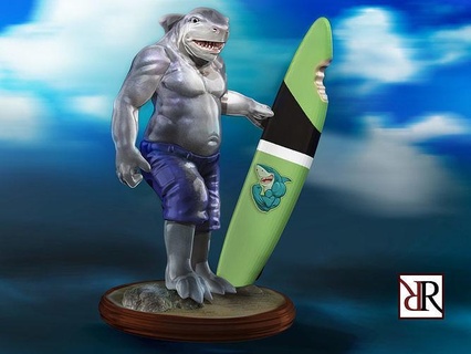 rei Tubarão tubarão dc estátua suicídio pelotão 2 vilão filme charecter água figura inimigo arte mitológico criatura esculturas 3d print model - Mito3D