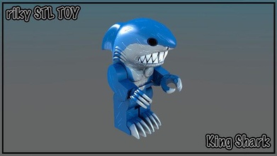 king shark kingshark dccomics lego character toy 3dprint games toys 3d print model - Mito3D