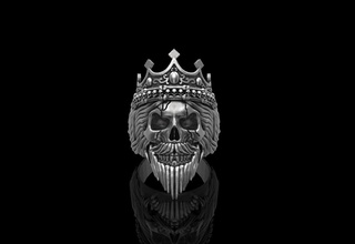 Rey cráneo anillo kingskull calavera anular 3ddesign joyería joyeria 3d 3djewerly Arte joya anillos 3d print model - Mito3D