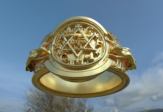 king solomon ring godess 3d model jerusalem bible jewelry david star rings 3d print model - Mito3D