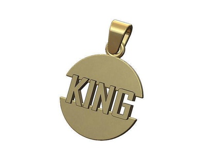 king split round pendant bail necklace jewelry printable jewellery charm bracelet gold silver simple bling fashion small 3d model pendants 3d print model - Mito3D