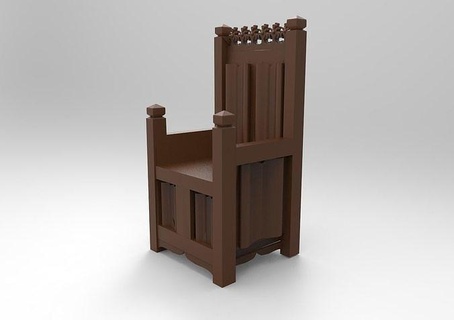 König Thron geschnitzt geflügelt Löwe gotisch Stuhl klassisch Luxus golden getuftet Barock Haus 3d print model - Mito3D