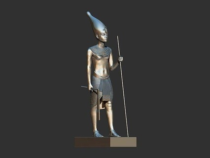 king tutankhamun statue 3d print model egyptian egypt ancient pharaoh art sculptures 3d print model - Mito3D