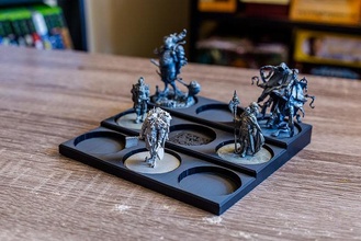 kingdom death monster or amiibo miniature display stand - 50mm tiered kdm board game organizer table games toys 3d print model - Mito3D