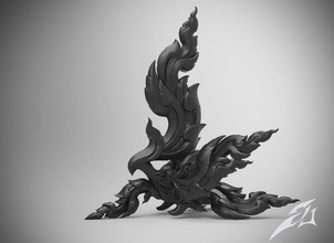 kinnaree thailändisch kunst skulptur vogel phönix desktop buddhist mythologie thailand laitai skulpturen 3dprint buddha grafik haus dekor 3d print model - Mito3D