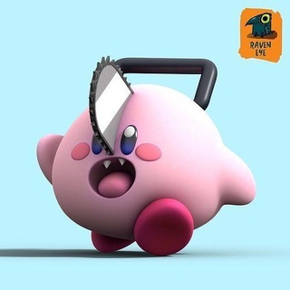 Kirby motosierra hombre lindo denji juguete regalo niño dibujos animados nintendo kawaii juegos juguetes 3d print model - Mito3D