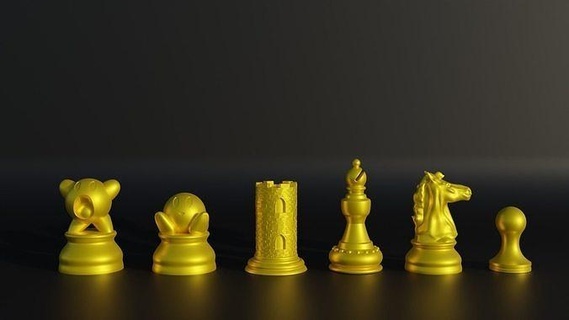 Kirby personnage figure échecs ensemble 6 pièces Jeux Jeu sculptures stl planche scifi Roi reine tour pion évêque mignonne rose jouet jouets 3d print model - Mito3D