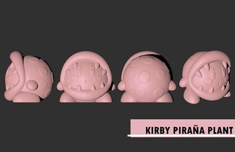 Kirby planta piranie Jeu personnage nintendo sculpture jeu vidéo 3d 3dprint imprimable mignonne figurines Japon rose commutateur Jeux jouets statue dessin animé 3d print model - Mito3D