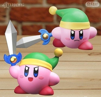 Kirby spada collegamento 2 Modelli giocattolo carina gioco carattere nintendo distruggere bros zelda chibi Giochi giocattoli 3d print model - Mito3D
