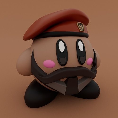 Kirby soufre vaillant nintendo Jeux personnage Jeu jouets art mignonne sculptures dessin animé jouet conception lowpoly fantaisie homme imprimable 3D print model - Mito3D