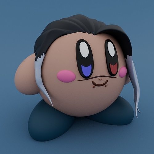 Kirby faner vaillant sourire art personnage mignonne animal jouet amusement souriant Jeu jouets Jeux dessin animé lowpoly conception imprimable funko pop 3D print model - Mito3D