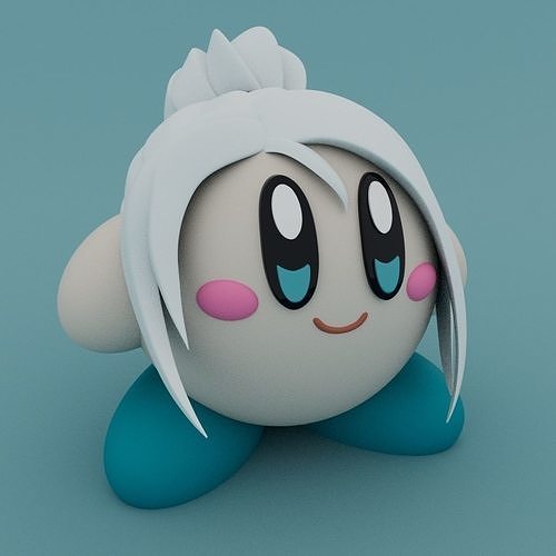 Kirby jett vaillant Jeux nintendo personnage Jeu jouets mignonne prêt lowpoly sculptures dessin animé jouet sculpture art modèle imprimable 3D print model - Mito3D