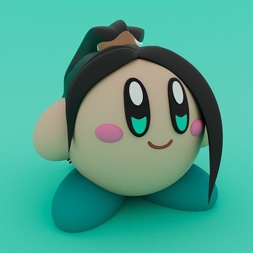 Kirby sauge vaillant Jeux nintendo Jeu personnage jouets mignonne art Vêtements sculptures dessin animé femme jouet imprimable sculpture conception 3D print model - Mito3D