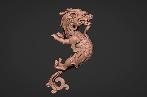 kirin mythisch tier griff statue chinesisch drachen traditionell kultur schmücken skulptur fantasie fiktiv kreatur einhorn kunst skulpturen 3d print model - Mito3D