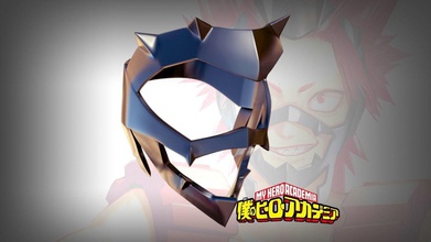 kirishima mask - my hero academia bokunohero anime helmet animemask midoria deku myheroacademia eijiro ejirokirishima red riot redriot redriotmask redriothelmet fatgum cosplay games toys 3d print model - Mito3D