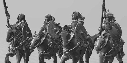 kislev luz cavalaria lanças martelo guerra fantasia miniatura 28mm cavalo lança medieval cavaleiro rússia império warhammer40k jogos brinquedos borda 3d print model - Mito3D