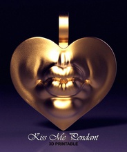 kiss me pendant jewelry valentines valentine heart february eros love romance industrial other printing pendants 3d print model - Mito3D
