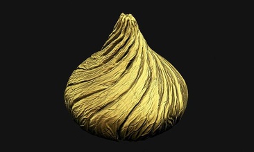 kiss model gold leaf pack folding chocolate 3d printable cad real package food nice drop plum unique art 3d print model - Mito3D