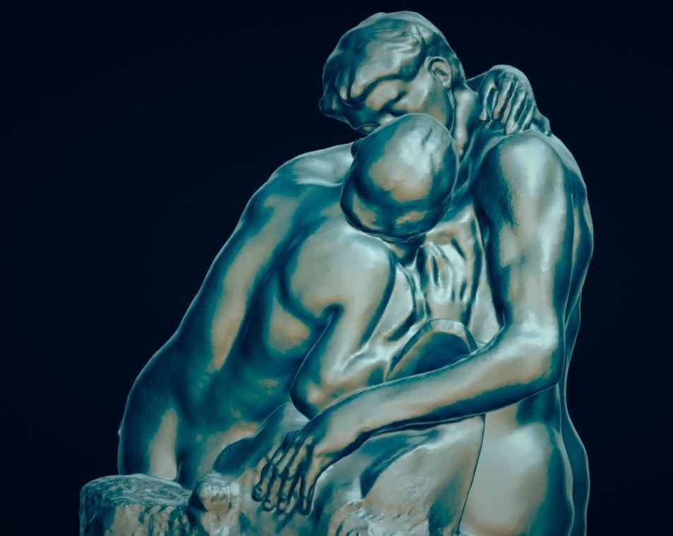 bacio by rodin arte scultura parigi francia statua eiffel scansioni repliche 3D print model - Mito3D