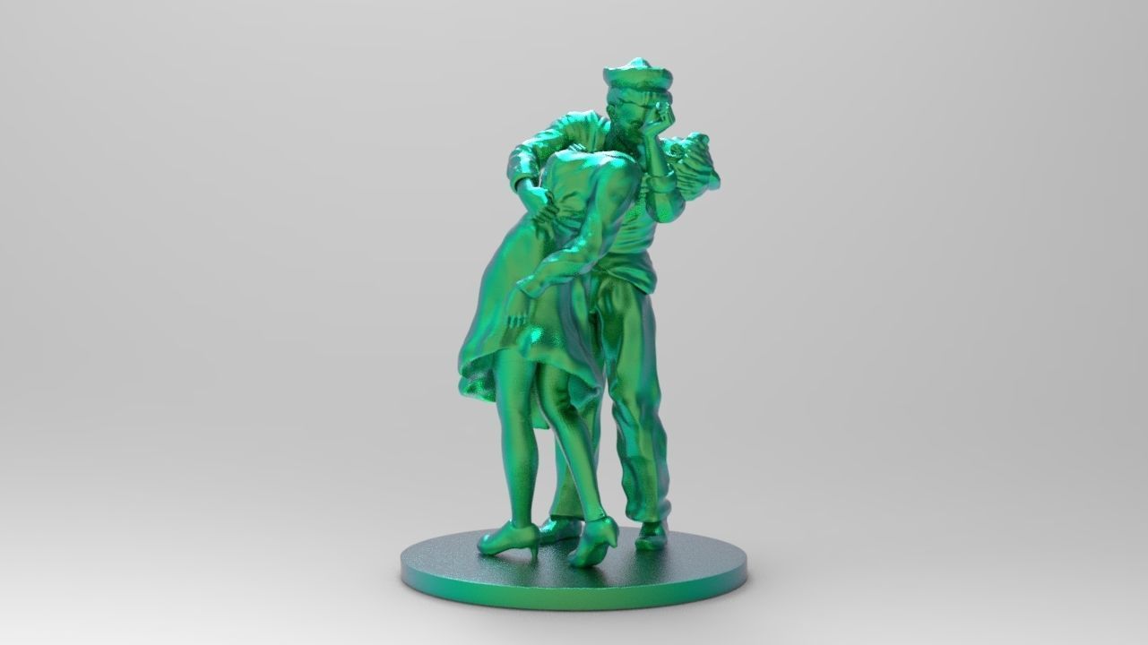 kuss of sieg liebe paar geschenk berühmt kunst liebhaber umarmung herz schatz ehefrau küssen liebend braut new york bildhauerei männer frauen skulpturen 3D print model - Mito3D