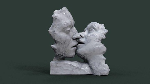 küssen Paar Statue druckbar Liebe Mädchen männlich Kuss weiblich Herz Skulptur Valentinstag Leidenschaft Romantik Freundin Freund Frau Drucken Miniaturen Kunst Skulpturen 3d print model - Mito3D