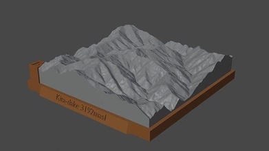 kita-dake mountain landscape volcano terrain environment nature photogrammetry elevation dem science 3d print model - Mito3D