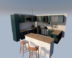 mutfak bar tabureler 3d gereçleri iç mutfak dizaynı tasarım modelleme ev yemek 3d print model - Mito3D