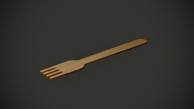 kitchen fork food useful printable simple cutlery design wood art deco house dining 3d print model - Mito3D