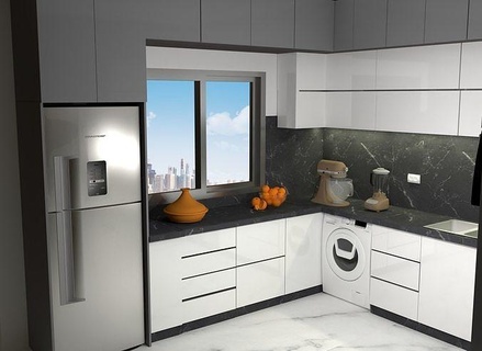 mutfak iç 3d model 2022 mutfaklar Fransızca ada havza yemek sofra takımı ev eşyaları gereçleri cihaz fırın çağdaş 3d print model - Mito3D