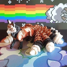 kitsune esnek mafsallı tilki kuyruklar eklemli inari hayvan yaratık kürklü şirin güzel japonca vay be mitoloji kıpırdatmak evcil baskı yeri oyunlar oyuncaklar 3d print model - Mito3D