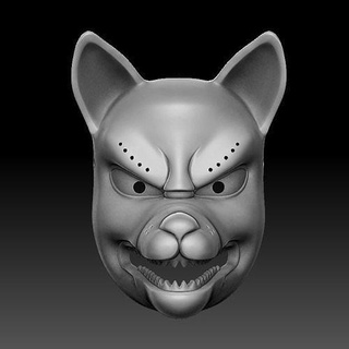 kitsune mask japanese toy good oni devils ogre troll folklore tengu horror art face creature halloween evil scans replicas 3d print model - Mito3D