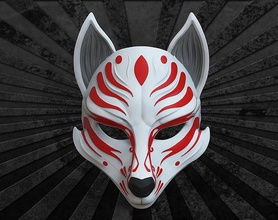 kitsune maske anime naruto kostüm oyunu iblis avcı genk etki japonya tilki cadılar bayramı japonca okami samuray kabuki kabuto mempo hayalet oyunlar oyuncaklar oyun aksesuarlar 3d print model - Mito3D