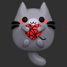 gatito corazón llavero art lindo cat pla abs pusheen de dibujos animados la diversión regalo otros 3d print model - Mito3D