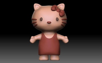 Yavru kedi oyuncak kız çocuk yazdırılabilir Şirin eğlence oyun karikatür hayvan komik yavrusu heykel şekil bebek oyunlar oyuncaklar 3d print model - Mito3D