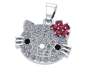 kitty earring diamond gloden silver jewelry earrings 3d print model - Mito3D