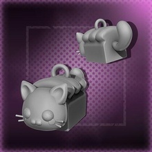 kitty cat loaf keychain kitten nekko kaway cute awesome bread cold chibi art print 3d cats siting sleeping love games toys 3d print model - Mito3D