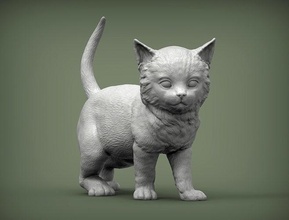 kitty cat animal mammal wild pet nature kitten sculpture statuette souvenir 3d print model art sculptures game 3d print model - Mito3D