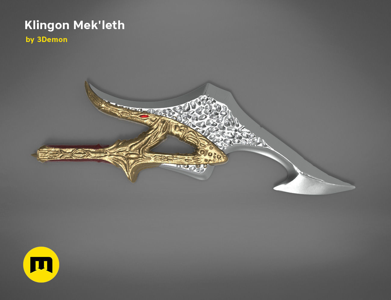 klingon mekleth - star trek jeux-jouets accessoires de la lame détaillée perturbateur film imprimable séparé étoiles starship l'épée les variations vengeance guerre l'arme jeux jouets 3D print model - Mito3D