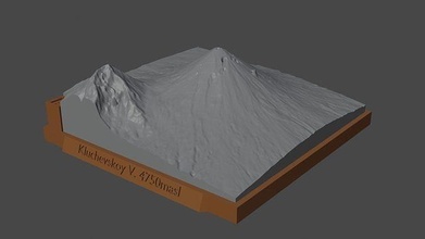 kluchevskoy montagna paesaggio vulcano terreno ambiente natura fotogrammetria elevazione dem scienza 3d print model - Mito3D