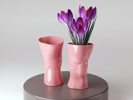 agenouillé vase 3d impression genou Humain corps modèle anatomie planteur pot porte plume maison décor 3d print model - Mito3D