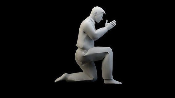 genou figure art homme personnage 39 agenouiller prier corps sculptures 3d print model - Mito3D