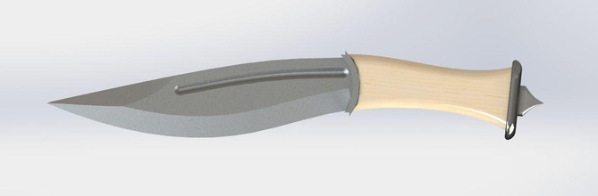 Messer-design inspiriert bowie kukri hobby-Heimwerker Messer Stahl scharf tool Geschirr utensil Griff Waffe schneiden Klinge edge Kunst hobby diy andere Schritt stp 3d print model - Mito3D