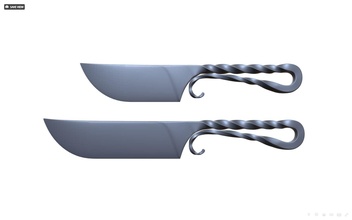 coltello forgiato 3d Stampa contorto autore 3dprint superficie dura highpoly acciaio attrezzo Casa cucina cenare 3d print model - Mito3D