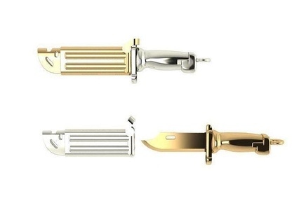 bıçak kolye 610 takı Sanat altın yazdırılabilir sterlin mücevher gümüş platin parlak kolyeler bilezik yüzük elmas oval yüzükler küpe 3d print model - Mito3D